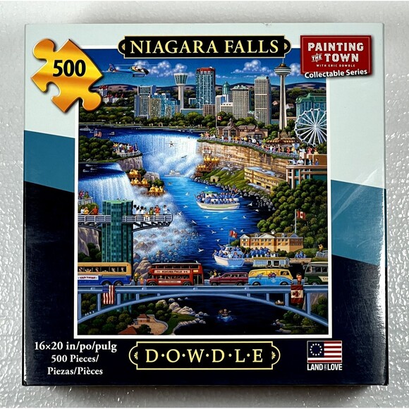 Dowdle Folk Art Jigsaw Puzzle,  500 Piece, NIAGRA FALLS 16 x 20 Collectible - Picture 1 of 4